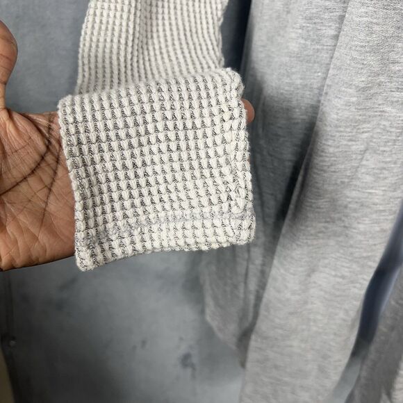 Lucky Lotus Open Front Waffle-Knit Drape Cardigan Gray Longline Women’s XS M - Picture 5 of 15